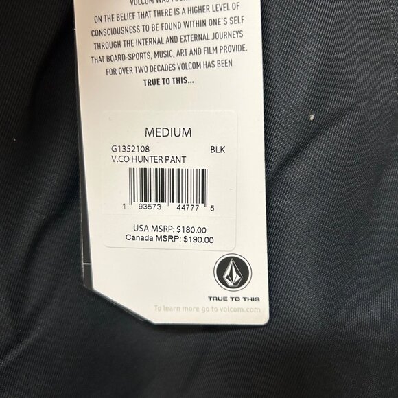 Volcom Mens V.CO Hunter Pants Medium Black Loose Fit Cargo - Picture 7 of 16